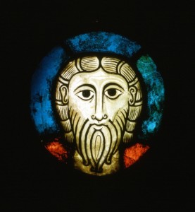 Dates from between 1040 and 1056 AD. This fragment is known as the Head of Christ of Wissembourg and is held in Le Musee de l'Oeuvre Notre-Dame in Strasbourg, France